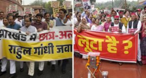 संसद परिसर में आमने-सामने आए NDA और विपक्षी